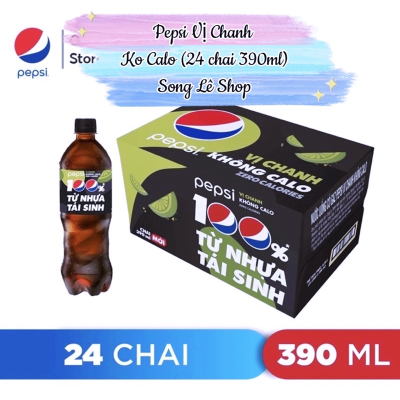 Pepsi Vị Chanh Không Calo - Chai nhựa 390ml - Sale