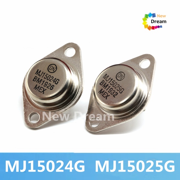 1 cặp (1 cái MJ15024G + 1 cái MJ15025G) TO-3 PNP MJ15024 MJ15025 16A 200-250V 250W Silicon Power Tra
