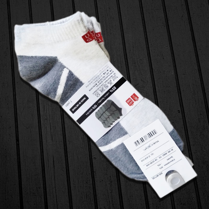 Tất Nam Cổ Ngắn UNIQLO cotton Thoáng Mát Chống Hôi Chân Cotton Hàng Xuất Nhật loại đẹp