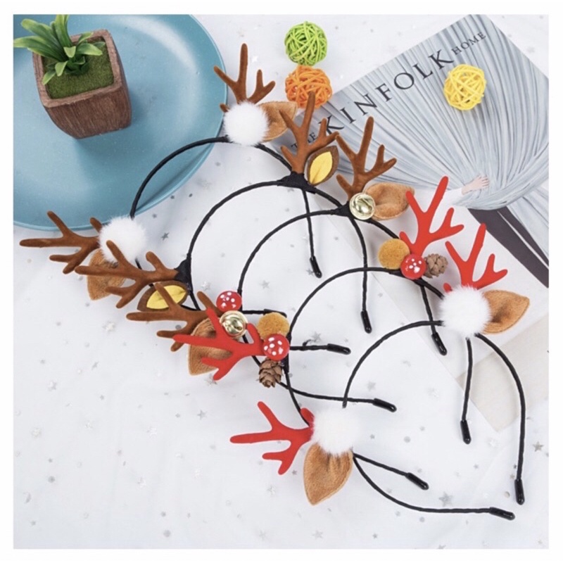 Bờm Noel, cài tóc Noel, băng đô Noel nhiều mẫu hình cây thông, sừng tuần lộc đáng yêu