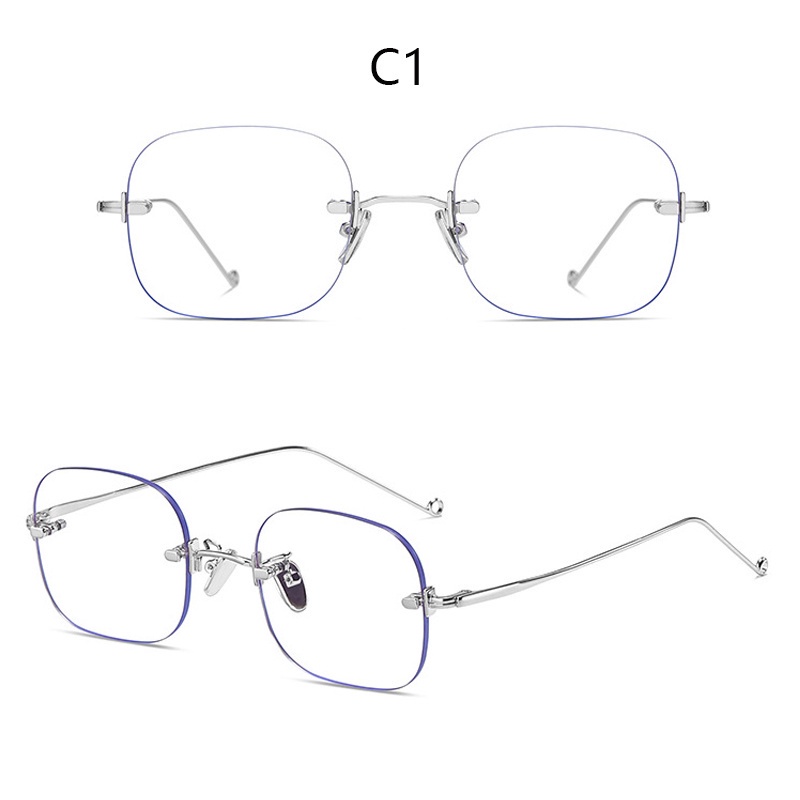 Mắt Kính Không Gọng Trong Suốt Chống Bức Xạ Thời Trang Cho Nữ