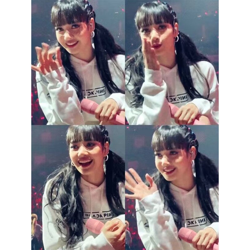 Áo Hoodie Cotton Dáng Rộng In Hình BLACKPINK Tour Dallas JISOO JENNIE Ross LISA Phong Cách Đường Phố Hàn Quốc Cho Nam Và Nữ