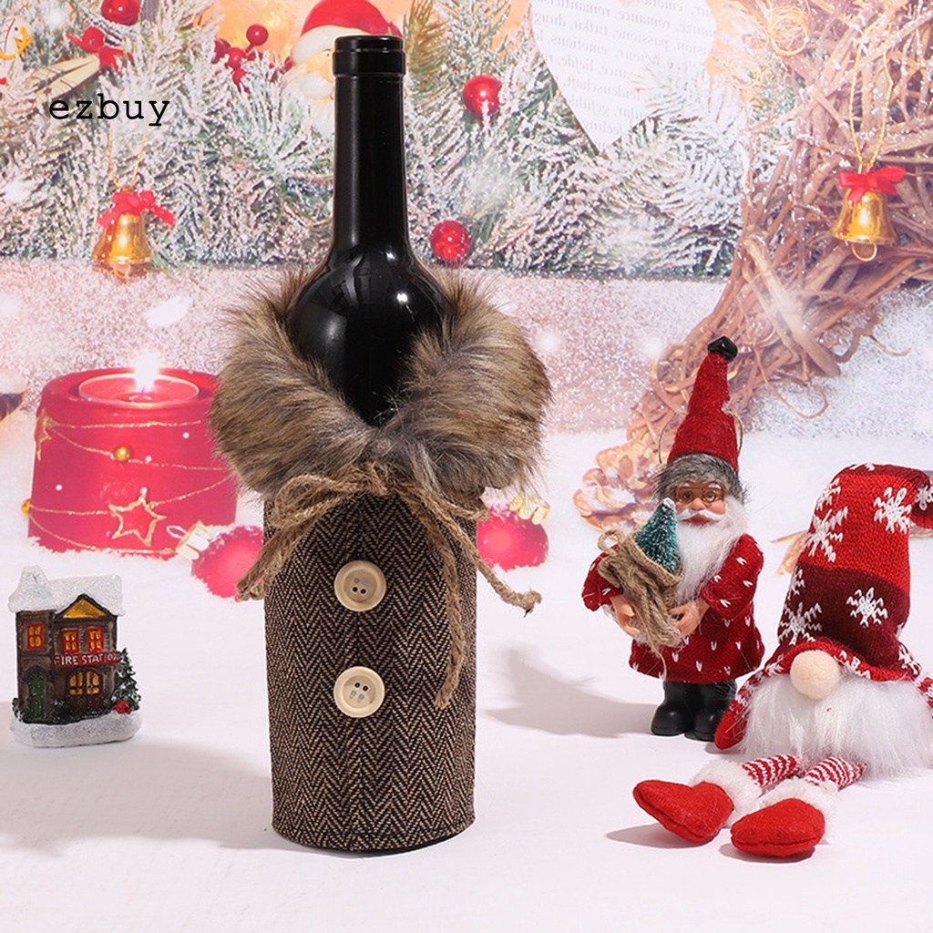 Ezbuy Vỏ Bọc Chai Rượu Vang Bằng Vải Kẻ Sọc Caro Bản Rộng Tăng Chiều Cao Đa Năng Có Thể Giặt Rửa Cho Nhà Hàng