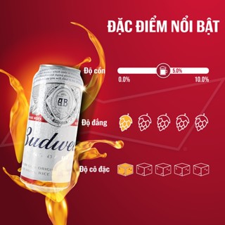 Grocery gift lốc 4 lon bia budweiser 500ml lon - quà tặng không bán - ảnh sản phẩm 2