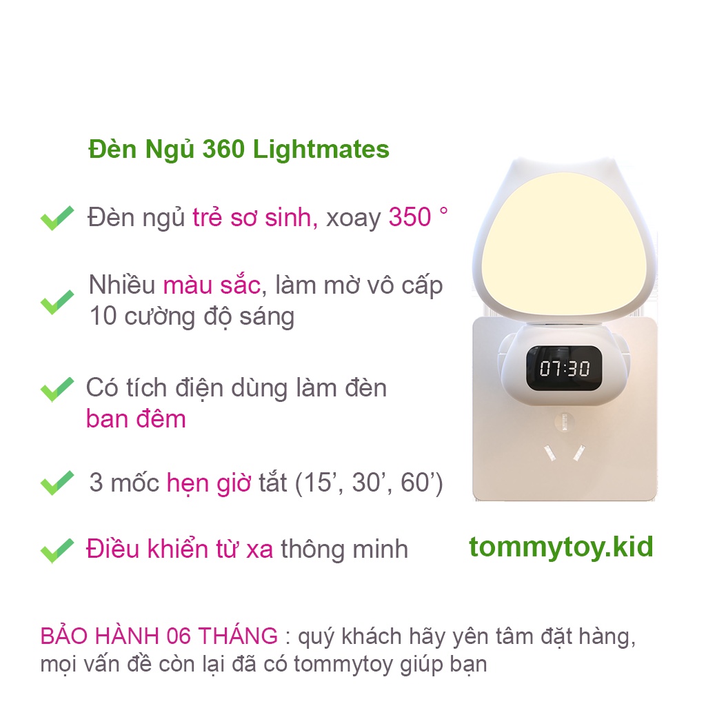 Đèn Ngủ Có REMOTE điều khiển từ xa điều chỉnh tăng giảm cường độ ánh sáng bảo vệ mắt cho em bé trẻ sơ sinh, cắm ổ điện | BigBuy360 - bigbuy360.vn