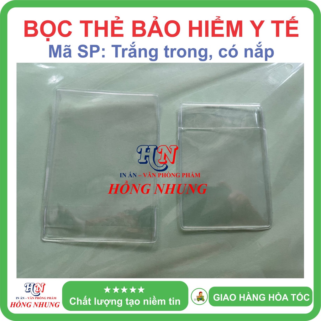 COMBO 02 Bọc thẻ Bảo hiểm y tế BHYT - Dẻo trong có nắp đậy chống nước