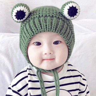 Mũ len hình con Ếch đáng yêu cho bé từ 0-3 tuổi
