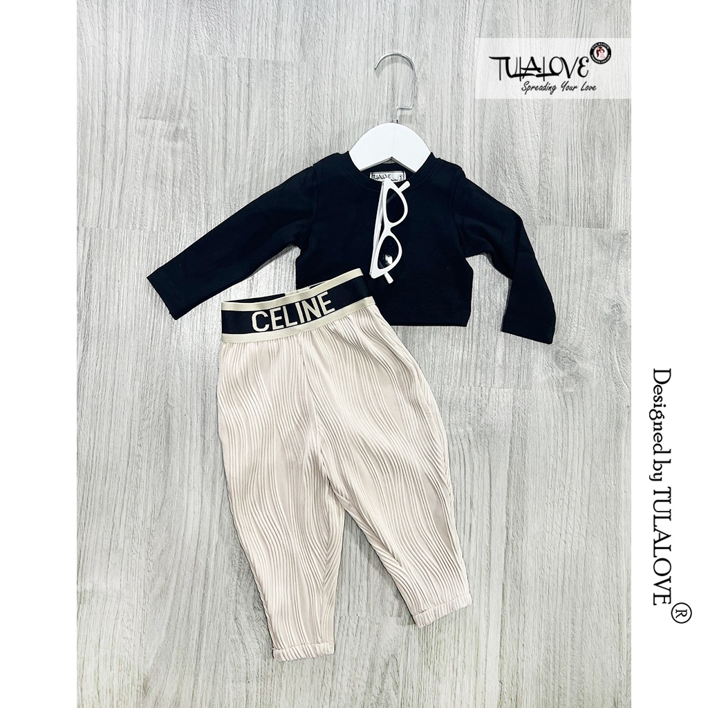 Quần Dài Cho Bé Gái Dáng Baggy, Áo Croptop Cho Bé Gái Tulalove