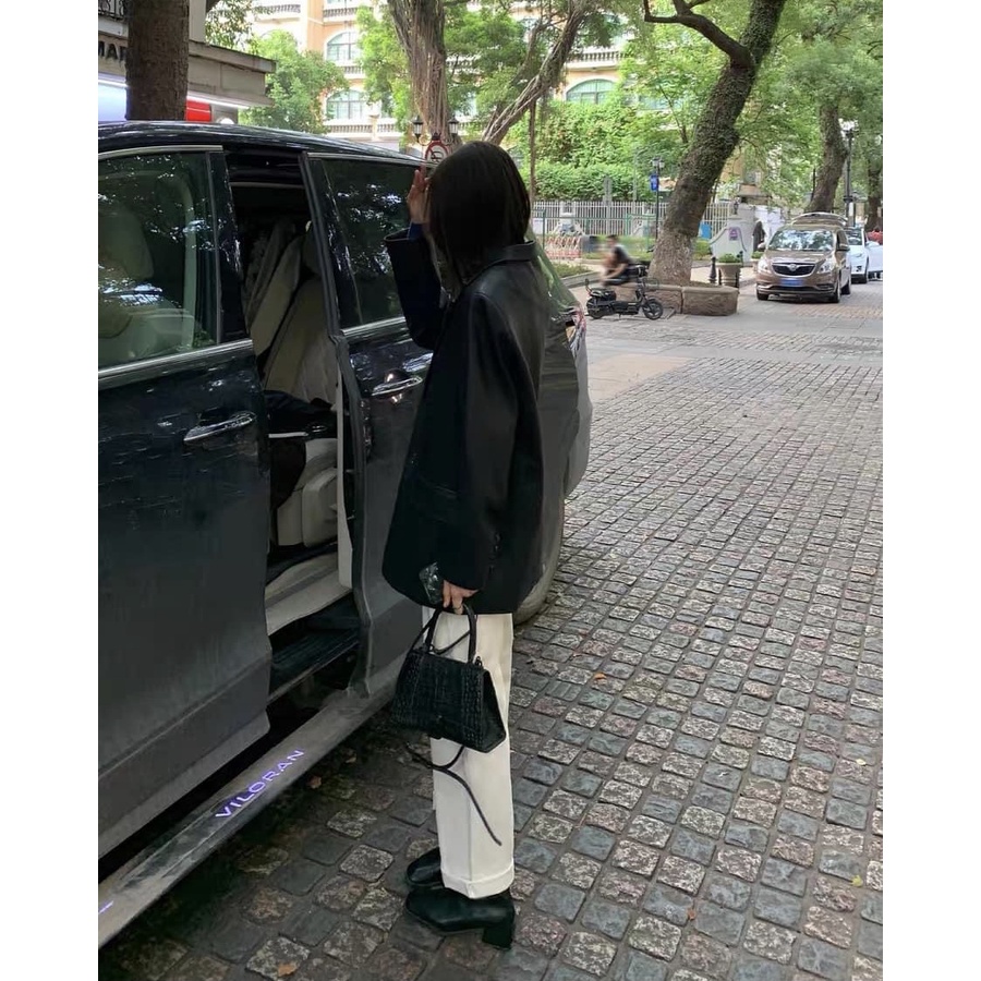 Vest Da Oversize 1 Hàng Cúc Eclipse Clothing