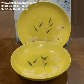 Dĩa sứ lòng sâu 18cm họa tiết đẹp - dĩa sứ lòng sâu