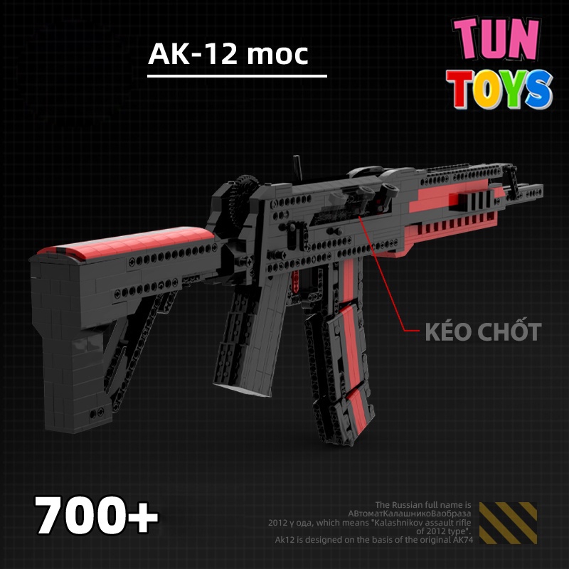 Đồ Chơi Lắp Ráp Trí Tuệ LEGO Mô Hình CSGO AK-12 MOC , 700+ Mảnh Ghép - Bản Thiết Kế Chuẩn 1:1 Của Ke