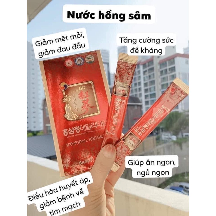 Nước Hồng Sâm Nguyên Chất SANG A NGƯỜI LỚN Hàn Quốc