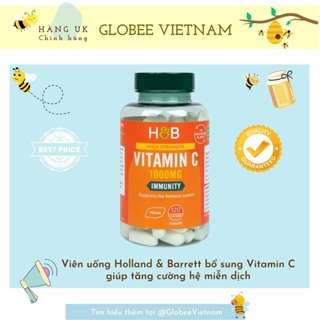 [HÀNG CHÍNH HÃNG UK] Viên bổ sung Vitamin C Holland & Barrett - 120 viên (Bill Anh)