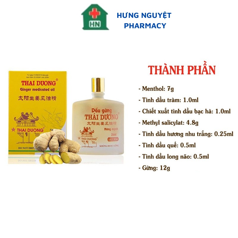 Dầu gừng thái dương lọ 24ml