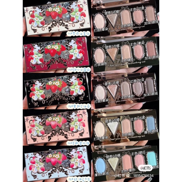 Bảng Phấn Mắt FLOWER KNOWS Strawberry Rococo Series