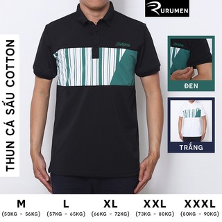 Áo thun polo nam cổ bẻ cá sấu big size rurumen áo phông tay ngắn kẻ sọc vnxk - cs190