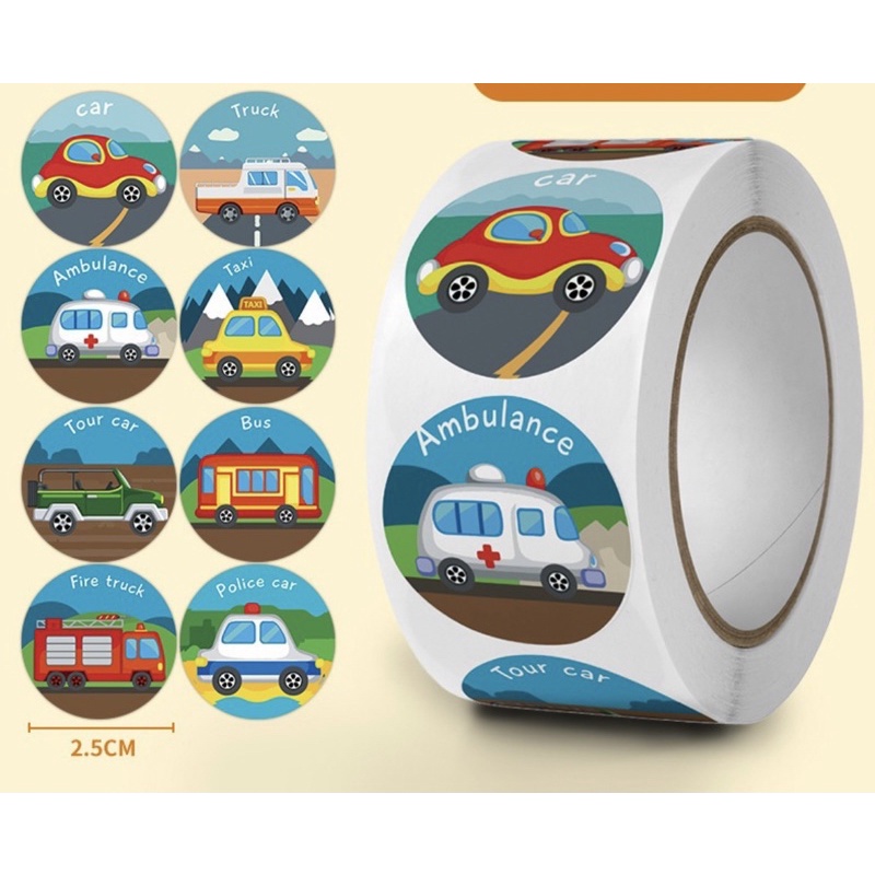 50 Stickers các loại xe cho bé