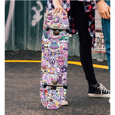 Hình dán Sticker 50 tấm graffiti hoạt hình /kinh dị  cute chống nước dán mũ bảo hiểm, dán xe, điện thoại,mã 107