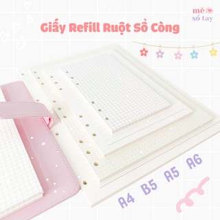 [XẢ KHO NGHỈ BÁN] Giấy Refill Ruột Sổ Còng A6 A5 B5 A4 Tập 90 Trang