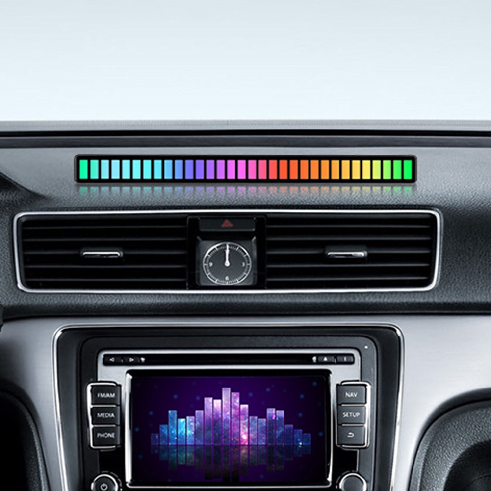 Hà Nội-APP Thanh đèn Led RGB nháy theo nhạc, 32 TRIỆU MÀU ，cảm biến âm thanh siêu nhạy, có chân đế trang trí bàn làm việc Đèn khí quyển ô tô