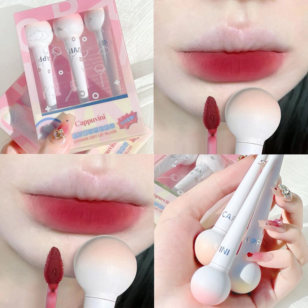 Bộ Son Môi Dưỡng Ẩm Lâu Trôi Chống Thấm Nước Màu Nhung Lì Dễ Thương