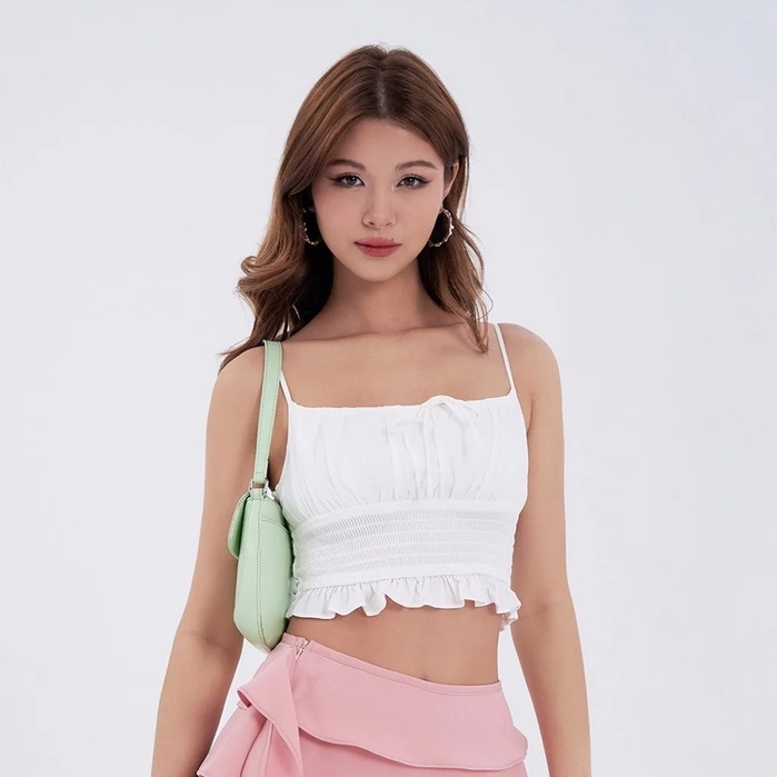 Áo croptop SheByShj hai dây màu trắng - Carla Top