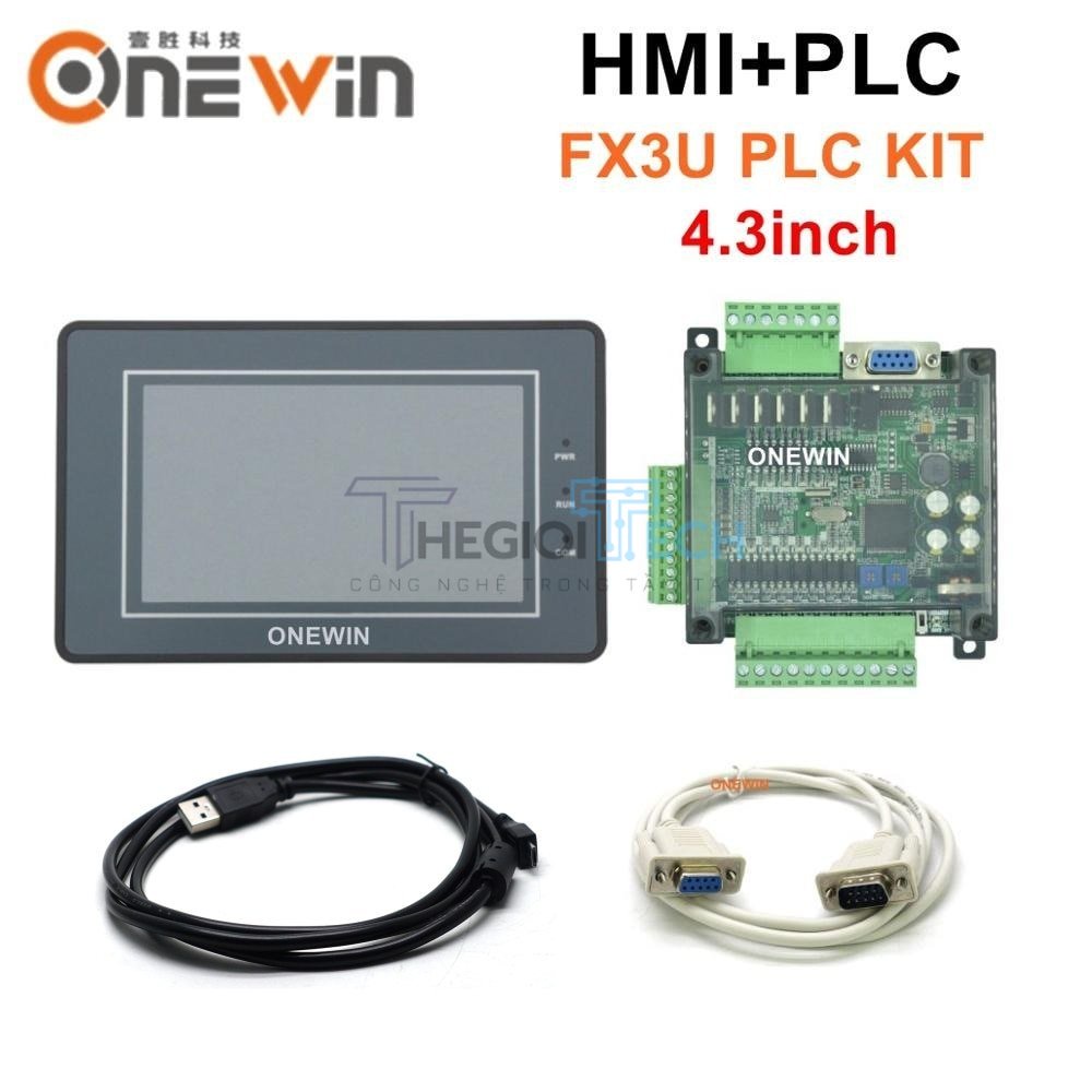 Màn Hình HMI Màn Hình Cảm Ứng Bảng 4.3 Inch Và FX3U Series PLC Điều Khiển Công Nghiệp Bảng Tải Về Giao Tiếp Cáp ONEWIN - with FX3U 14MT