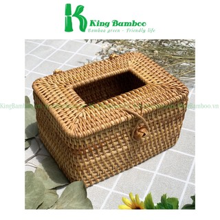Hộp giấy mây tre đan thủ công KING BAMBOO