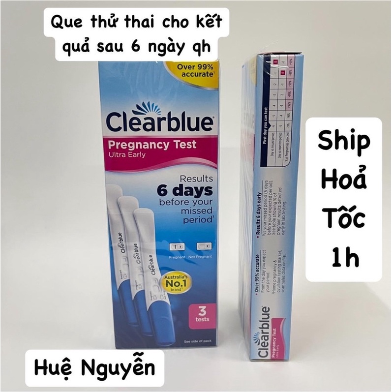 Que thử thai điện tử phát hiện sớm trước chu kỳ 6 ngày Clearblue Plus Pregnancy Test 3 Pack ( che tên khi giao hàng)