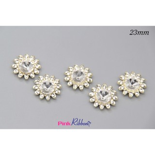 *(Set 2 cái) Charm mặt trời đá trong 23mm phụ kiện thời trang, gắn lên phụ kiện tóc, làm phụ kiện nơ bờm kẹp tóc, DIY