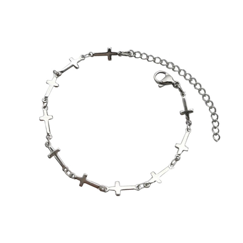 Vòng cổ Choker Mặt Thánh Giá Màu Đen Và Bạc Thời Trang