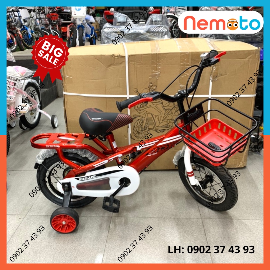 Xe đạp Baga khung liền chắc chắn nam - nữ size 12-16-18inch cho bé từ 2 tuổi - 10 tuổi