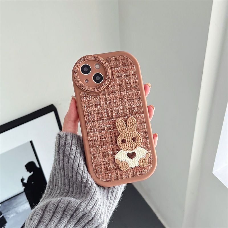 Ốp lưng iphone da thêu kim tuyến gắn thỏ 6/6splus/7/7plus/8/8plus/x/xr/xs/11/12/13/14/pro/max/plus/promax-Awifi G5-10