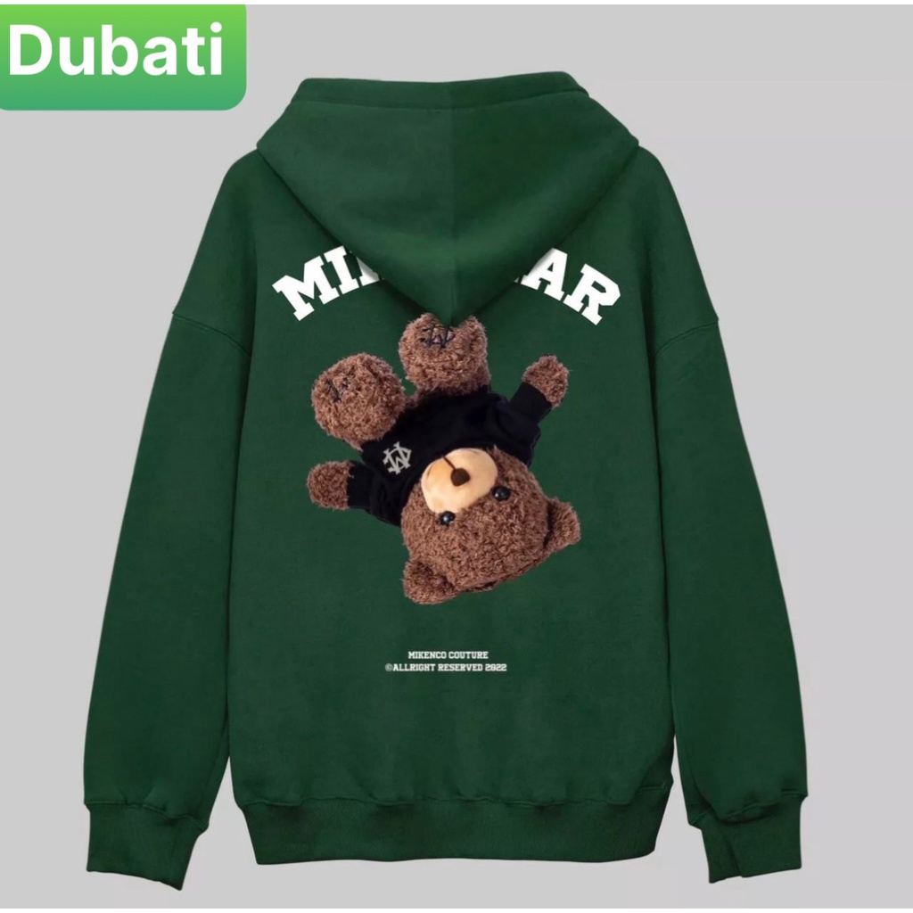 ÁO KHOÁC HOODIE NAM NỮ CON GẤU NGƯỢC MIKEBEAR CHẤT NỈ DÀY PHOM FROM RỘNG CHỐNG LẠNH NẮNG, NÓNG ĐÔNG HÈ XỊN SÒ-DUBATI