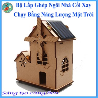 Đồ chơi Stem - Lắp ghép mô hình Ngôi Nhà Cối Xay Gió chạy Năng Lượng Mặt Trời. Đồ chơi giáo dục sáng tạo an toàn cho bé