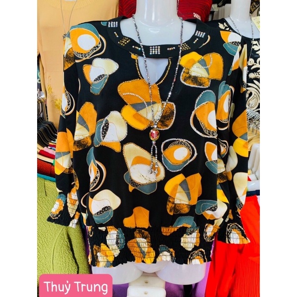 Áo Kiểu Nữ Tay Lỡ Chất Mango Đính Đá Cao Cấp