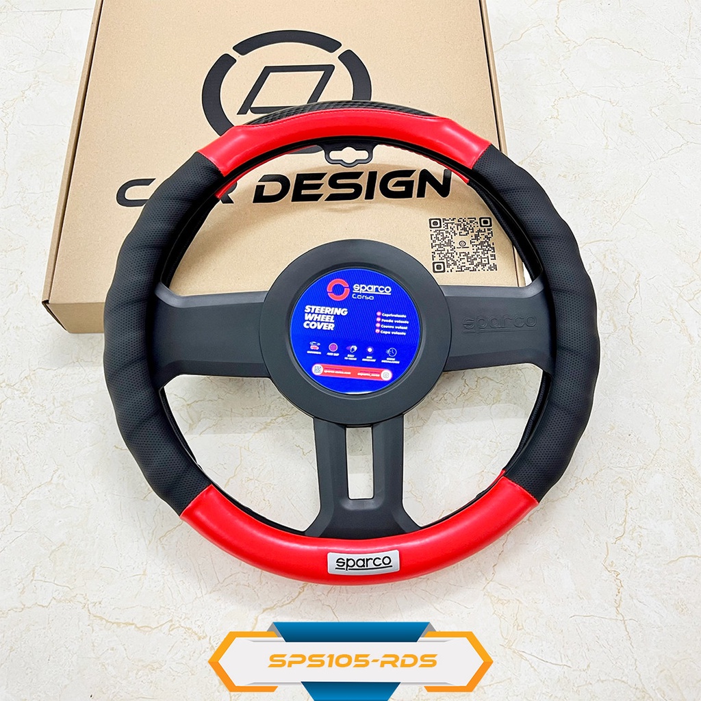 Bọc Vô Lăng Sparco SPS105 Da Mềm Thoáng Khí Có Gân Cầm Chắc Tay - Hàng Chính Hãng