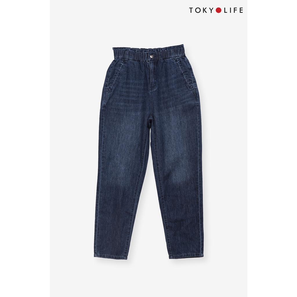 Quần Jeans NỮ TOKYOLIFE dáng baggy C9JEA018K (NÊN LẤY LÙI 1 SIZE DO QUẦN FORM RỘNG)