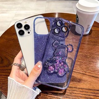 【VẬN CHUYỂN NHANH】Ốp Điện Thoại Mềm Mạ Điện Hình Gấu Violent Cho Iphone 11 12 13 14 15 Pro Max