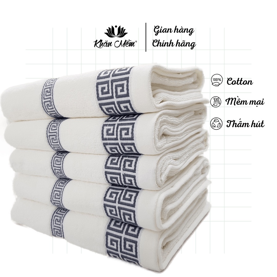 Khăn Mặt Cotton Khăn Mềm, Chất Liệu Cotton 100% Mềm Mịn, Thấm Hút Nước Tốt, Không Xổ Lông, Không Phai Màu, Giặt Máy Mái