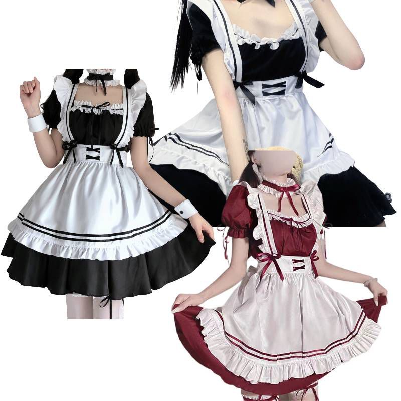 Cute Lolita French Maid Dress Sexy cos Cute Student Japanese Style Girls Woman Anime Cosplay Black White Dress Party Costumes Daily