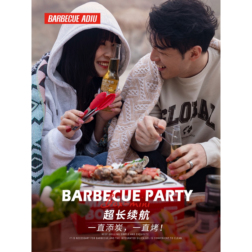 Bếp nướng than Vỉ nướng BBQ dã ngoại cắm trại siêu tốc than táo cháy nhanh không khói chứng nhận quốc tế CNAS, SGS
