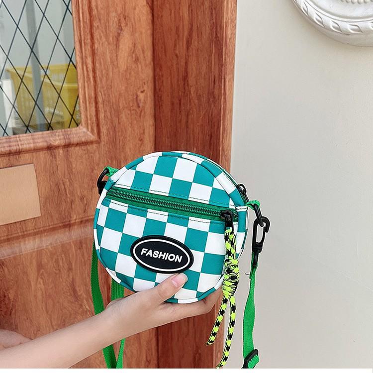 PVN55430 Túi Đeo Chéo Mini Hình Tròn Họa Tiết Kẻ Sọc Dành Cho Bé Trai Và Bé Gái Giá Rẻ