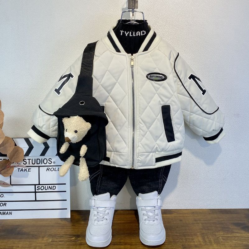 Áo Khoác Bóng Chày Thời Trang Thu Đông 2022 Dày Dặn Phong Cách Mới Cho Bé Trai