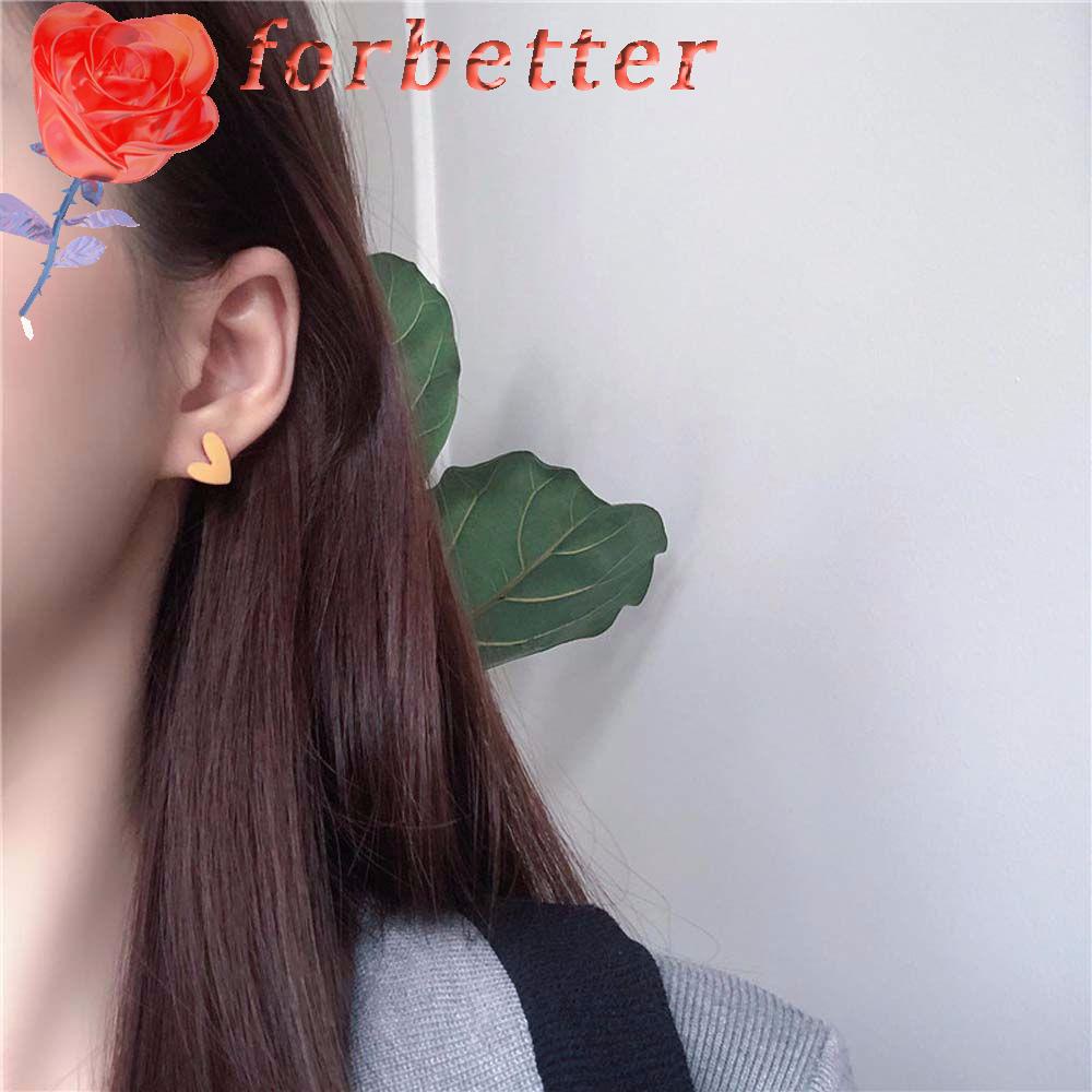 Bông tai xỏ lỗ hình trái tim nhiều màu sắc phong cách Hàn Quốc thời trang dành cho nữ