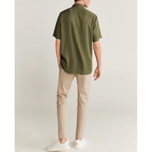 Áo sơ mi ngắn tay Mango authentic Regular fit FLOWY size XS