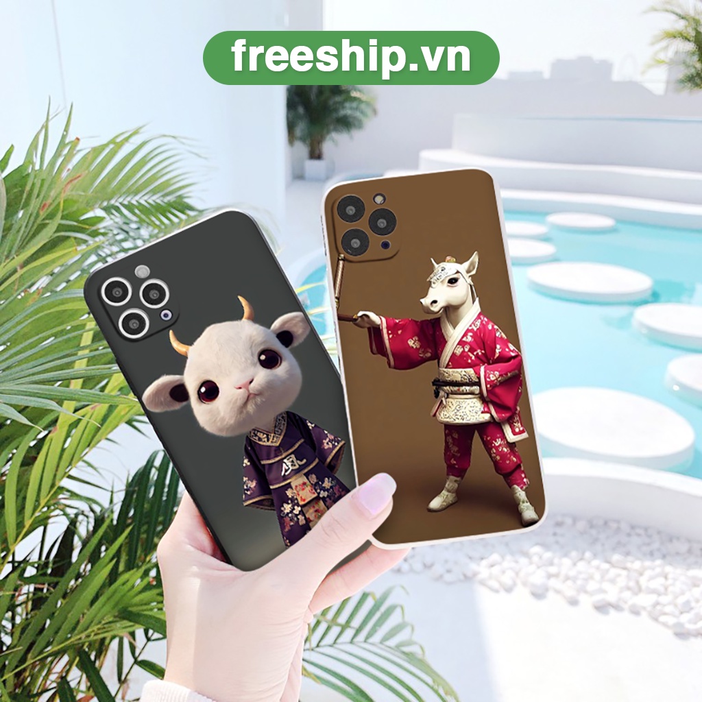 Ốp lưng iphone hình 12 con giáp cực chất dẻo vuông cạnh tuổi Tý Sửu Dần Mão Thìn Tỵ Ngọ Mùi Thân Dậu Tuất Hợi đủ mã 6-14