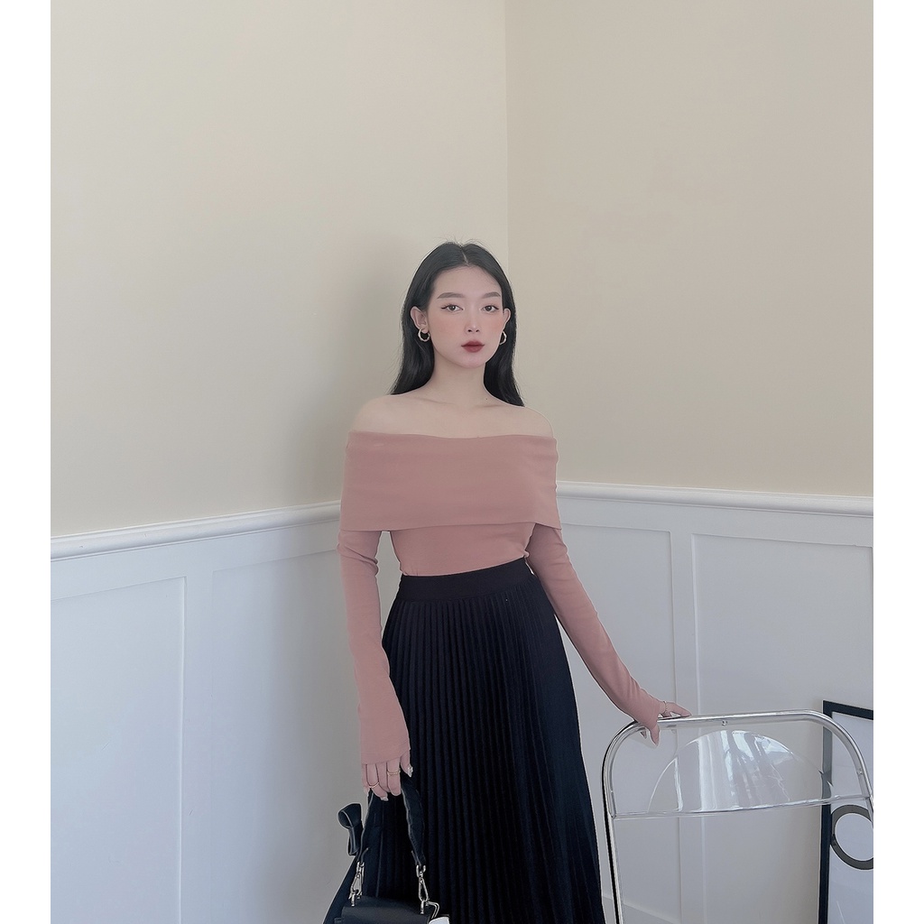 BBSTORE'S Áo Thun Trễ Vai Tay Dài Phong Cách Trẻ Trung Đi Chơi Đi Dạo Cực Xinh  - TK251