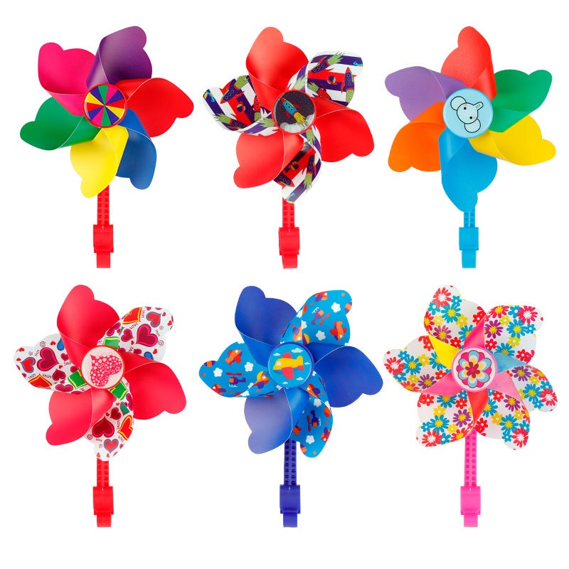 Chong Chóng Gió Dạng Xoay Phối Tua Rua Nhiều Màu Dễ Thương Trang Trí Xe Đạp Cho Bé