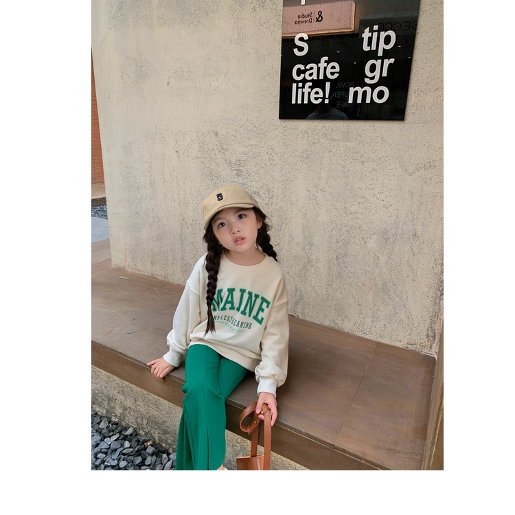 Áo sweater Tay Dài In Chữ Phong Cách Hàn Quốc Thời Trang Mùa Thu Mới 2022 Dành Cho Bé Gái